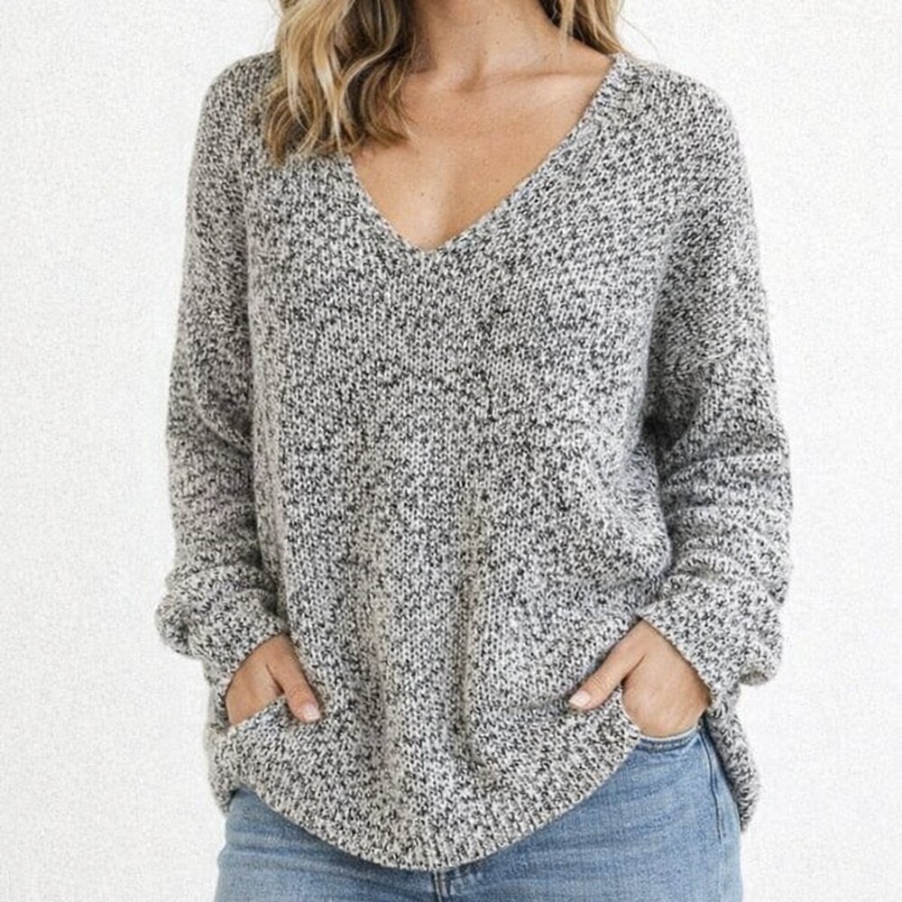 ZARA knit, size small, over sized,Cozy Gray Women's Sweater, v neck - Picture 1 of 5